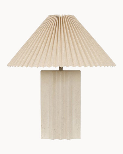 Stone table lamp with fabric shade