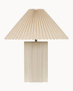 Stone table lamp with fabric shade