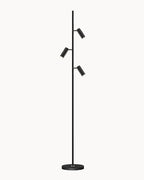 3 light LED floor lamp black