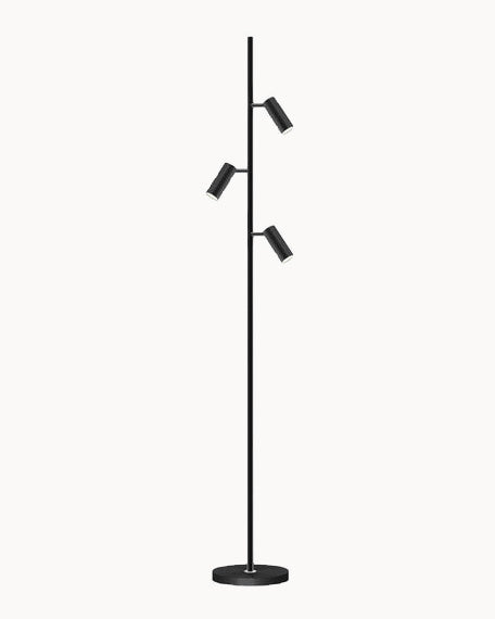 3 light LED floor lamp black