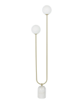 Baleno 2 Light Marble with Brass and Opal Shades Floor Lamp