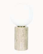 Travertine marble base table lamp
