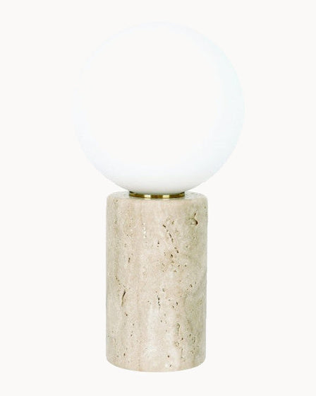 Travertine marble base table lamp