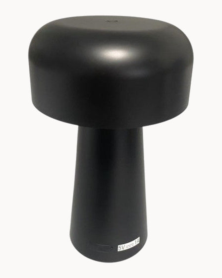 Mushroom style table lamp in black