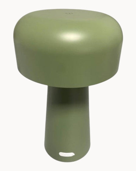 Mushroom style table lamp in olive-green