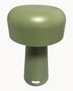 Mushroom style table lamp in olive-green