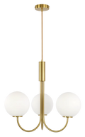 Capolino 3 Light Pendant Brass with Opal Glass