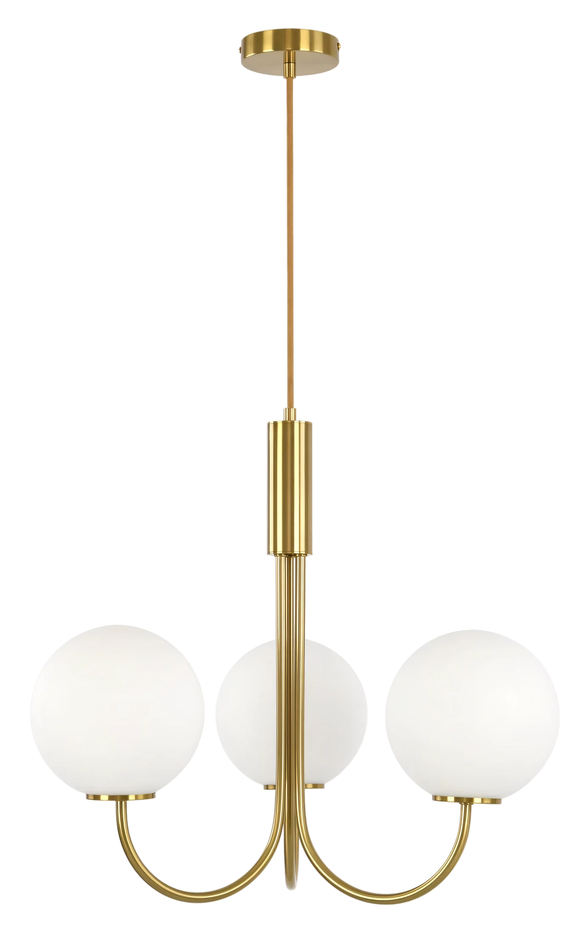 Capolino 3 Light Pendant Brass with Opal Glass