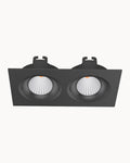 Architectural 95mm IP54 20W 3000K 2 Light Tiltable Downlight Black