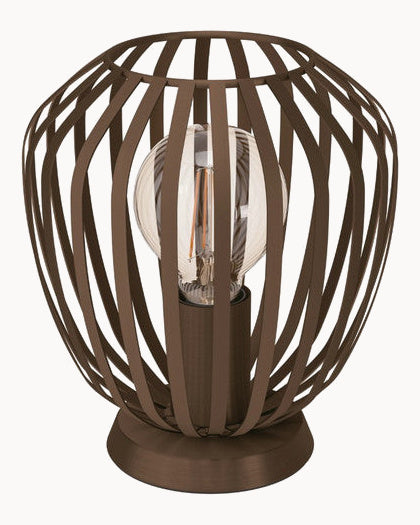 Bronze cage style table lamp