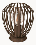 Bronze cage style table lamp