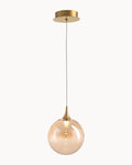 Boleto Pendant Brass with Amber Glass