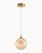 Boleto Pendant Brass with Amber Glass