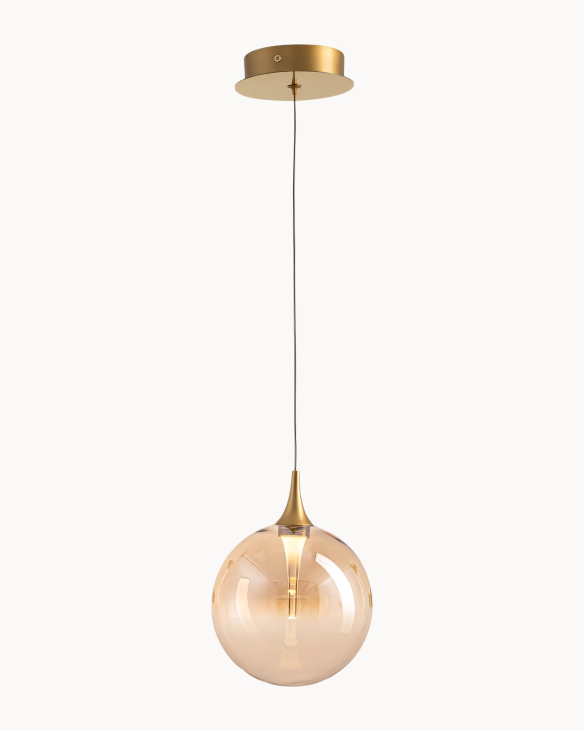 Boleto Pendant Brass with Amber Glass