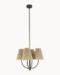 Cardini 4 Light Pendant Bronze with Natural Shade