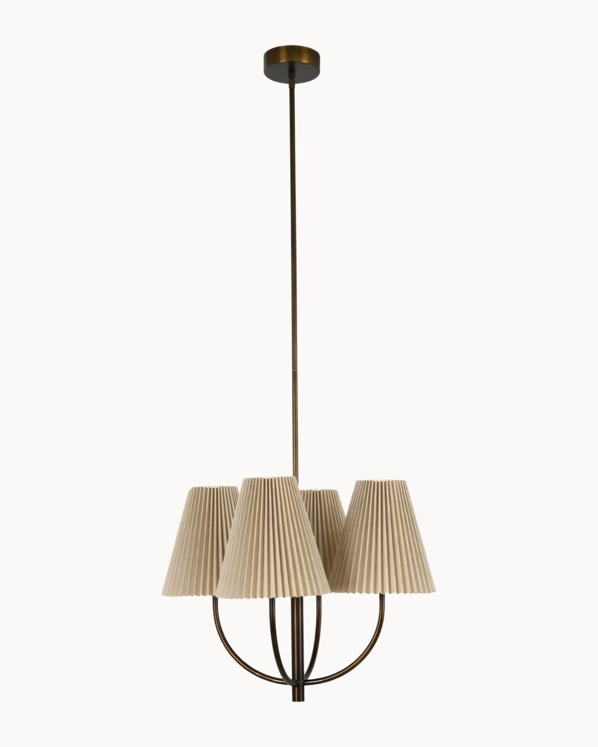 Cardini 4 Light Pendant Bronze with Natural Shade