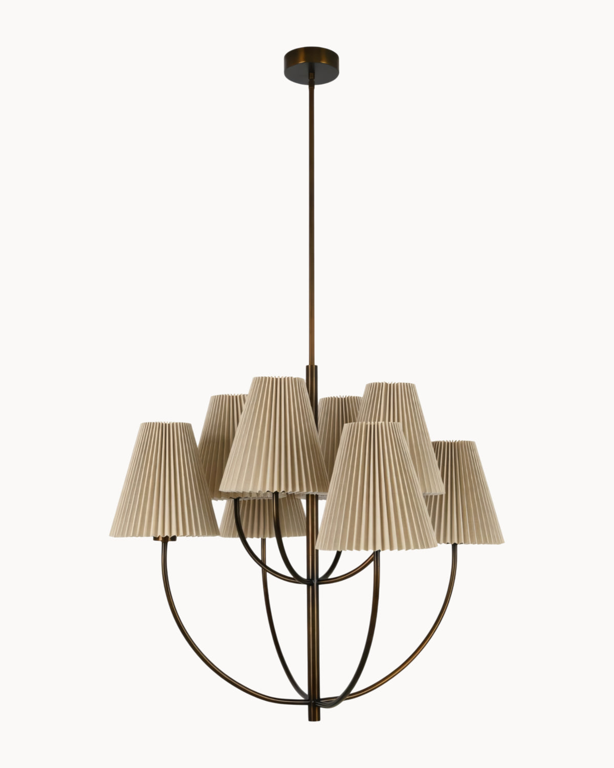 Cardini 8 Light Pendant Bronze with Natural Shade