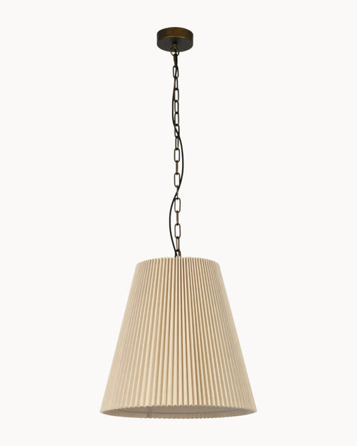 Cardini 1 Light Pendant Bronze with Natural Shade