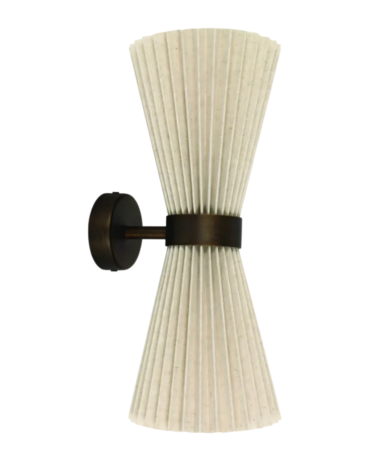 Cardini Wall Light Bronze with Natural Shade