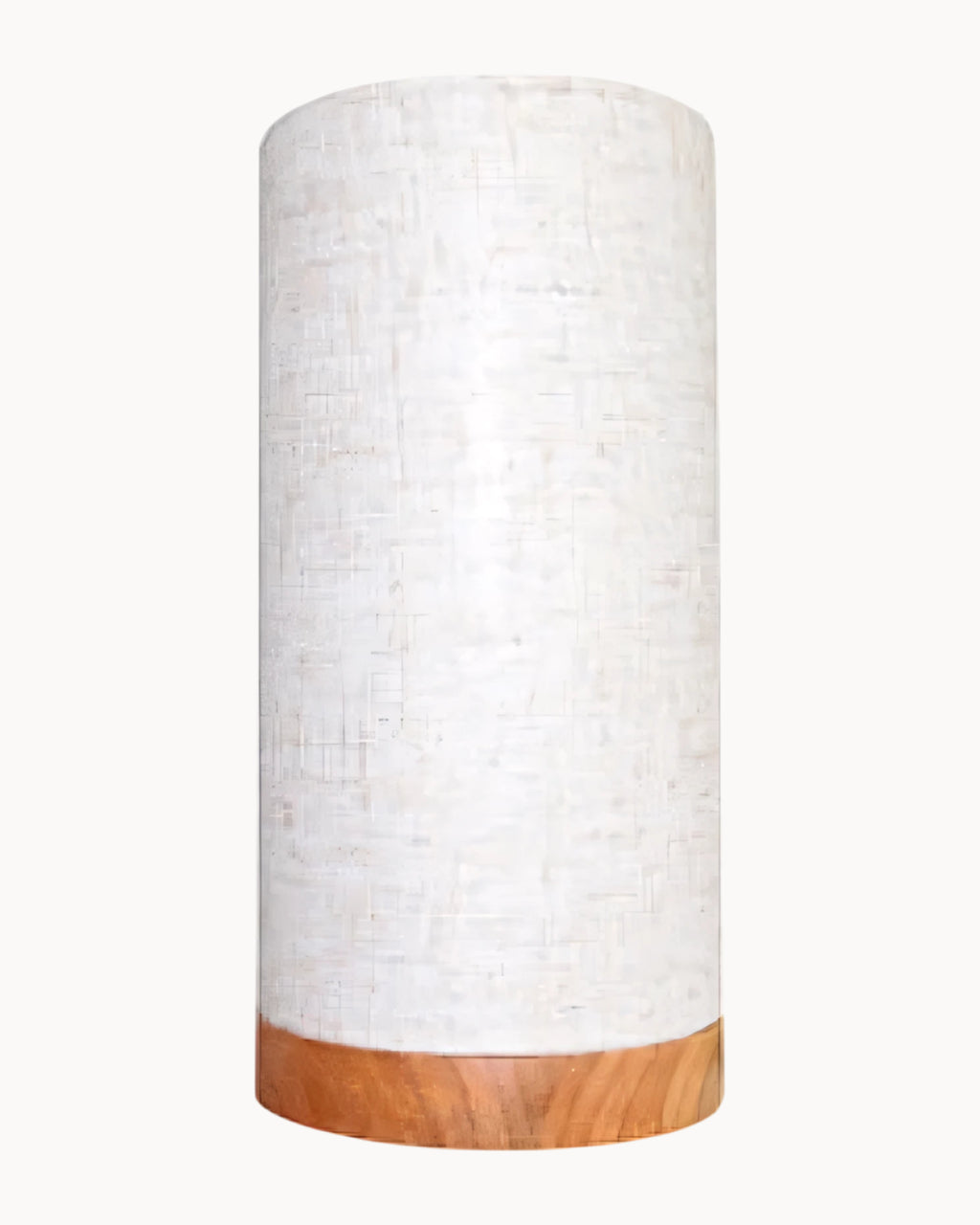 Mala Table Lamp Wood Trim with Natural Shade