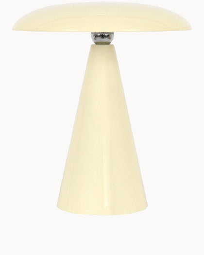 Mushroom style table lamp in cream