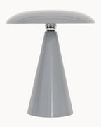 Mushroom style table lamp in grey