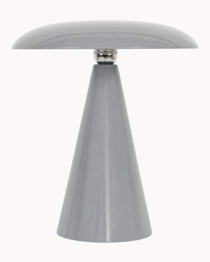 Mushroom style table lamp in grey