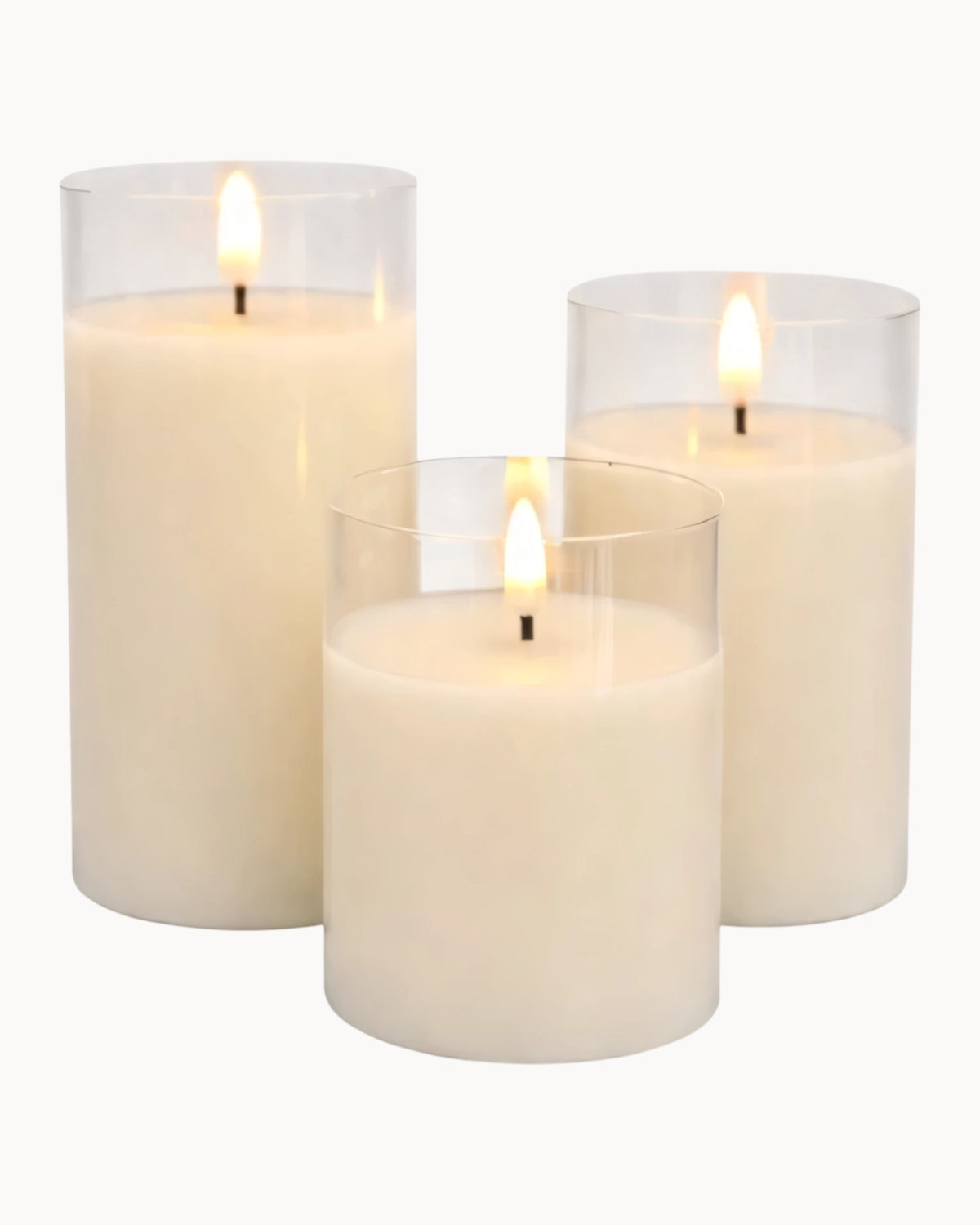 Calore LED Clear Glass Candle Set with Remote