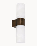 Monroe Alabaster Wall Light Bronze Trim