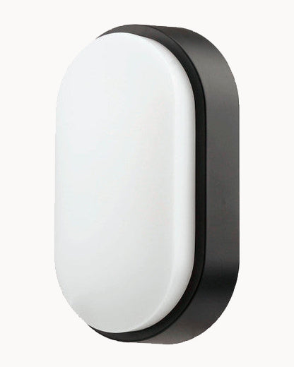 LED outdoor oval wall light in black