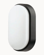 LED outdoor oval wall light in black