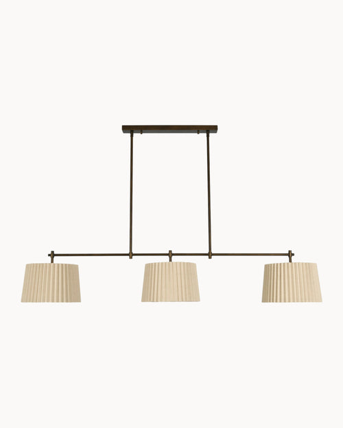 Cardini 3 Bar Pendant Bronze with Natural Shade