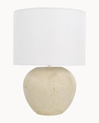 Casa Table Lamp Travertine with White Shade