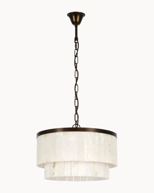Marmont 10 Light Alabaster Pendant Bronze