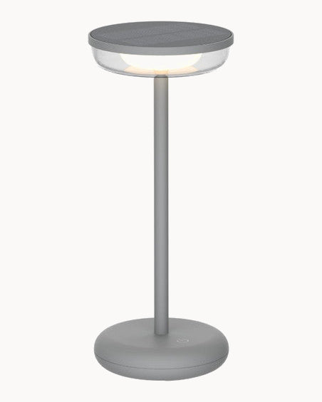 Grey table lamp with IP44 rating
