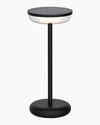 Black table lamp with IP44 rating