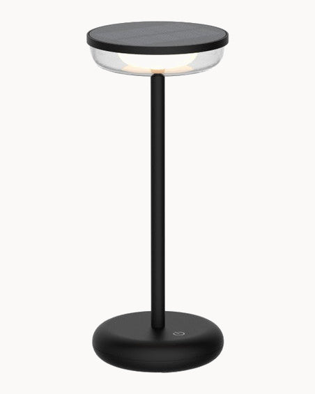 Black table lamp with IP44 rating