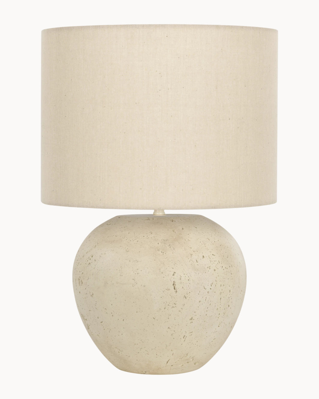 Casa Table Lamp Travertine with Natural Shade