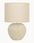 Casa Table Lamp Travertine with Natural Shade