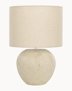 Casa Table Lamp Travertine with Natural Shade