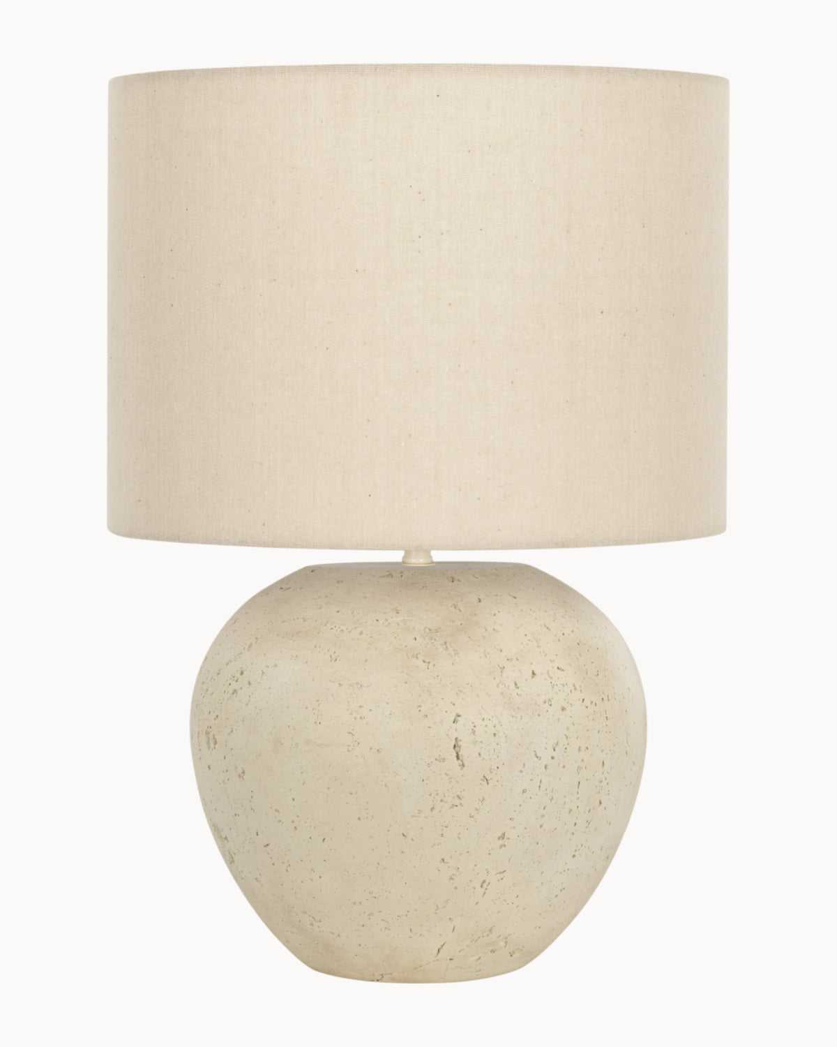 Casa Table Lamp Travertine with Natural Shade