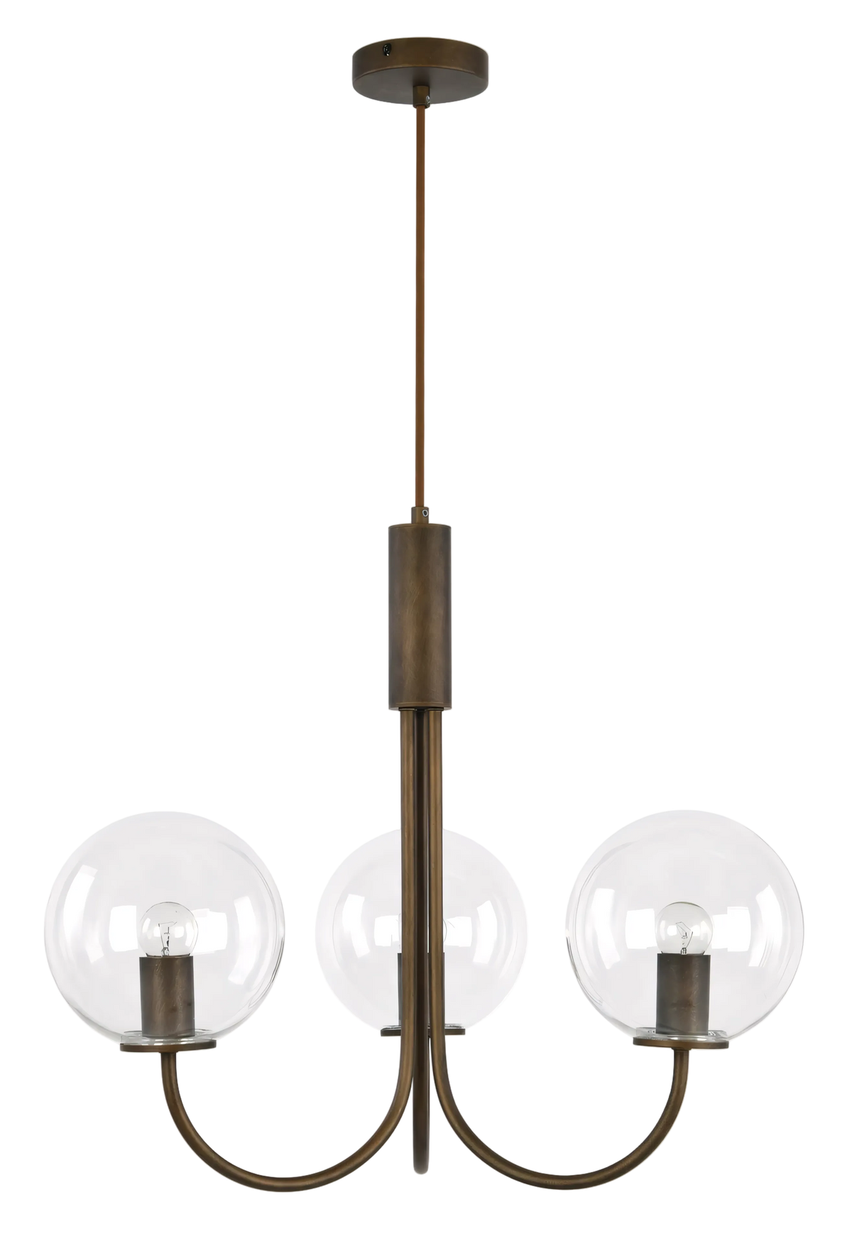 Capolino 3 Light Pendant Bronze with Clear Glass