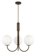 Capolino 3 Light Pendant Bronze with Opal Glass