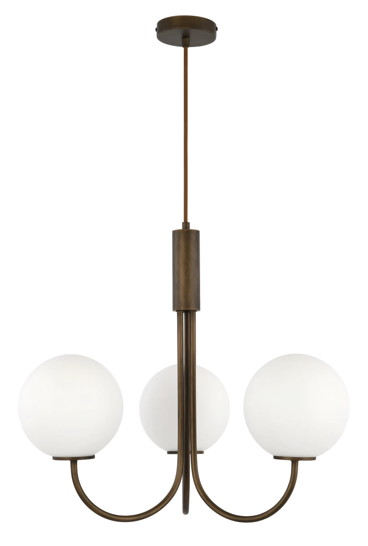 Capolino 3 Light Pendant Bronze with Opal Glass