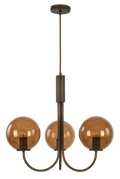 Capolino 3 Light Pendant Bronze with Sepia Glass