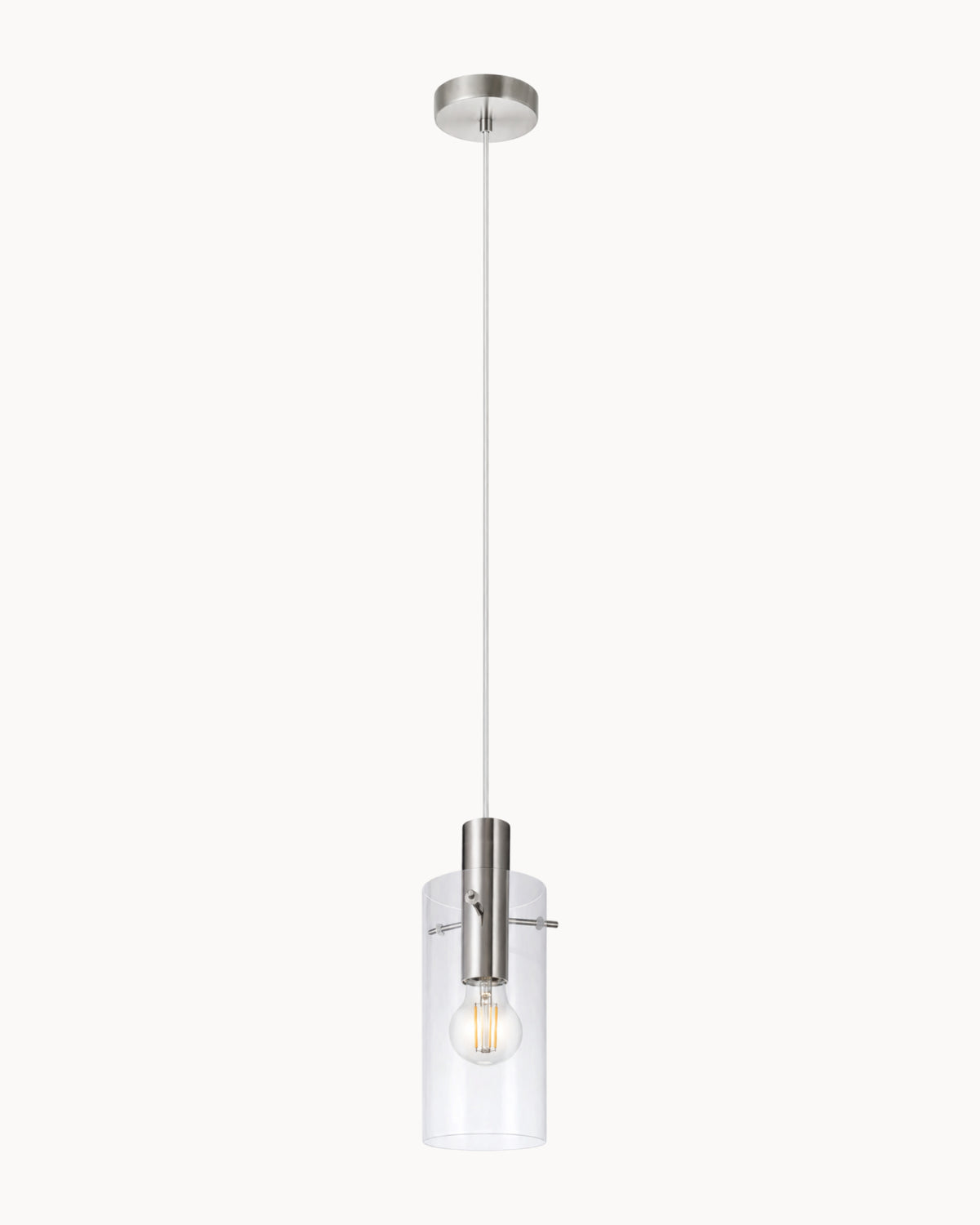 Montefino Pendant Brushed Chrome/Clear Glass
