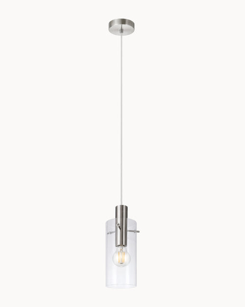 Montefino Pendant Brushed Chrome/Clear Glass
