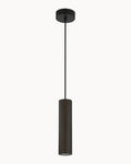Walnut cylinder pendant with ribbed design