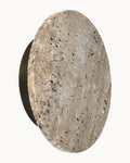 Disc 200mm CCT Wall Sconce Silver Travertine