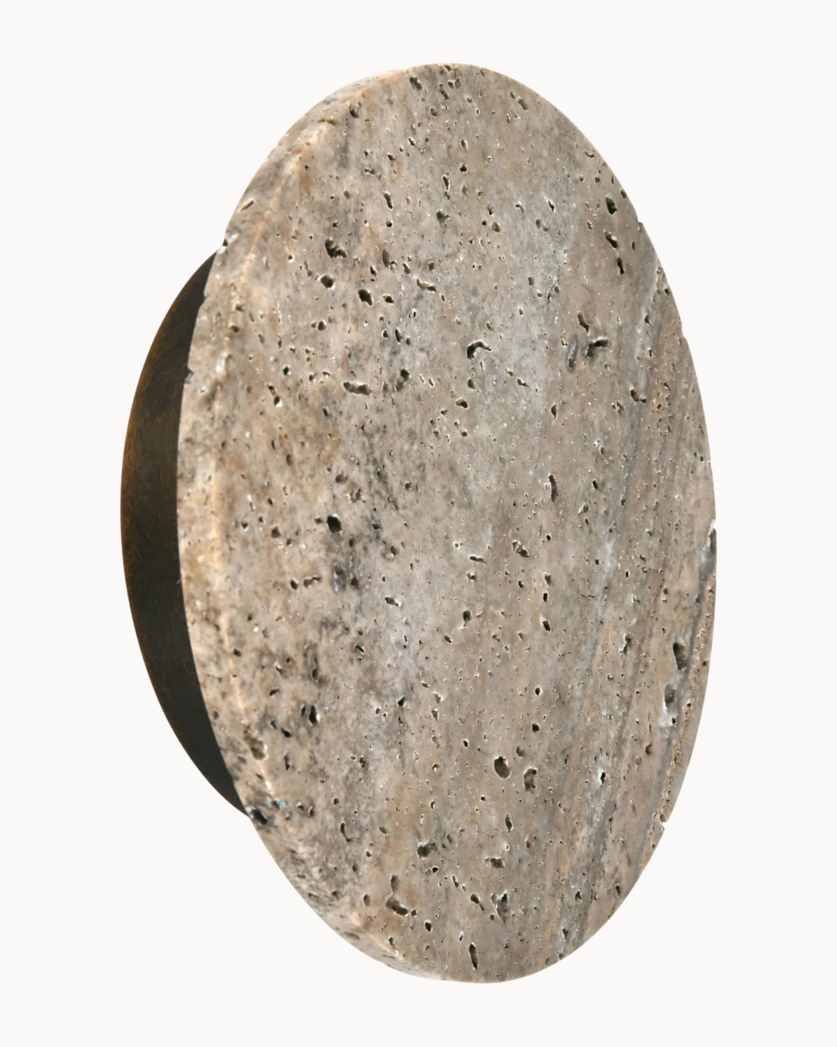 Disc 200mm CCT Wall Sconce Silver Travertine